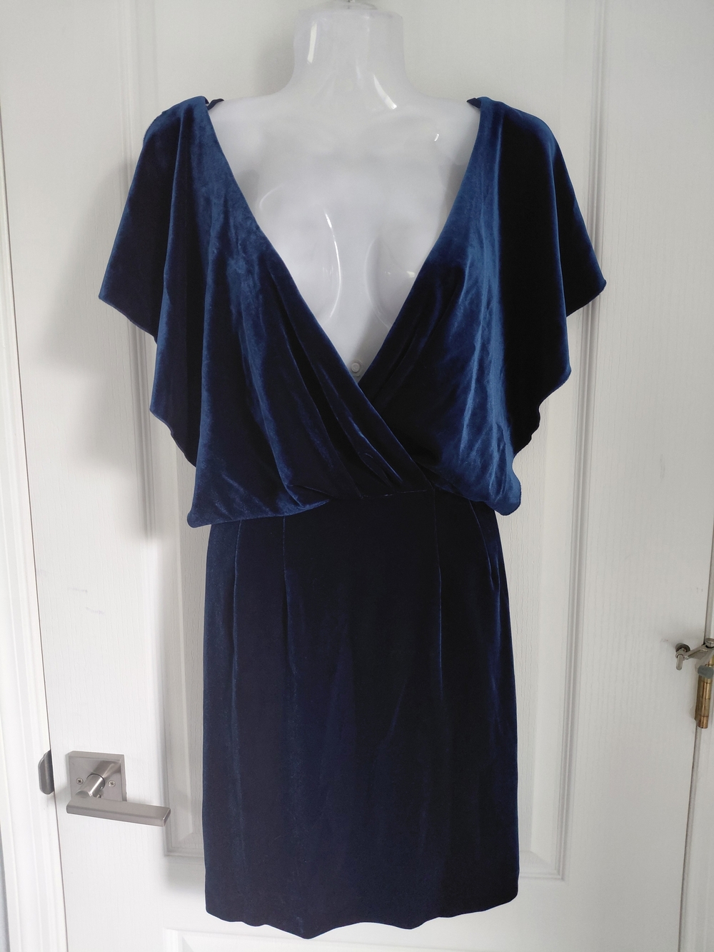 Jessica Simpson Navy Velvet Surplice Mini Dress